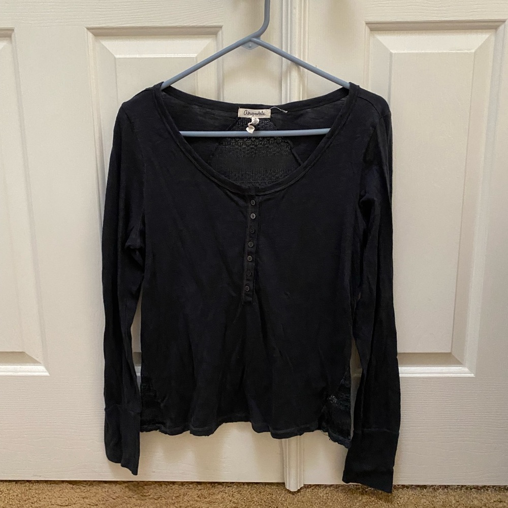 Aeropostale long sleeve navy blue top
